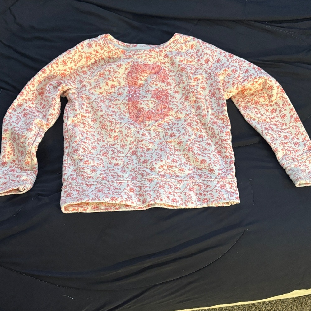 VINTAGE GAP Pink Floral Long Sleeve Kids Tee